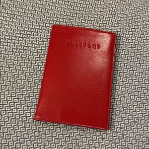 NWT TUSK SIAM PASSPORT COVER RED leather